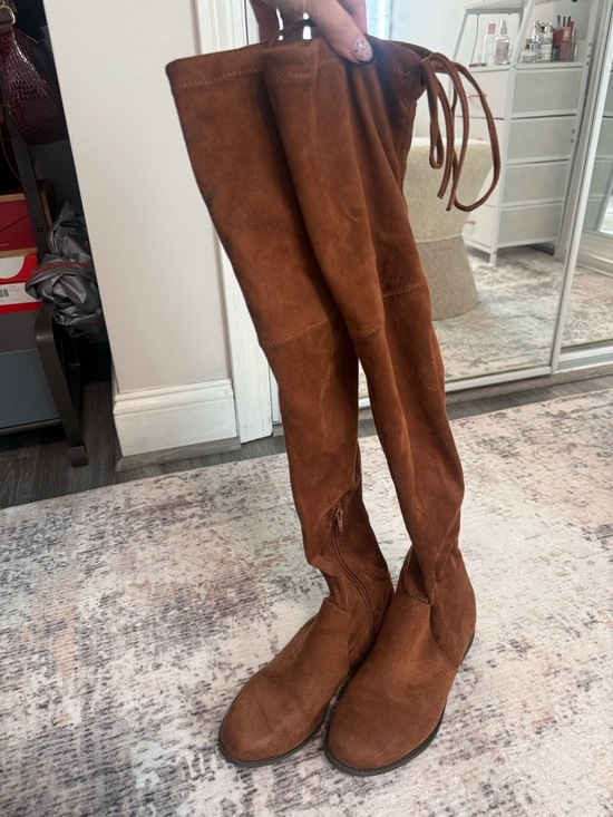 Target Shoes - Target Chestnut Brown Over-the-Knee Suede Boots